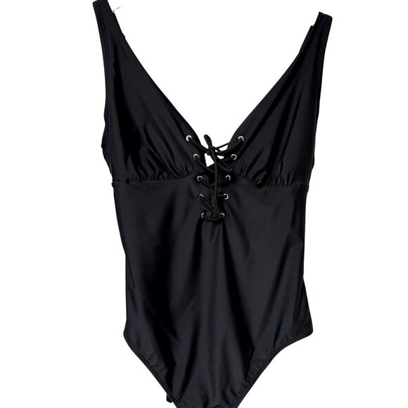 ADORE ME One Piece Swimsuit Plus Size 1X Evangeline Black Swimwear NWOT - Picture 1 of 8
